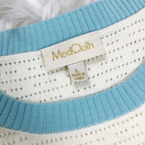 🆕 ModCloth Day Brightened Sweater‎ in Sky Large - Picture 3 of 6